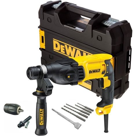Dewalt D25133K 240v SDS+ 3 Mode SDS Hammer Drill + Bits + Chisel + Chuck + Tstak (1/4)