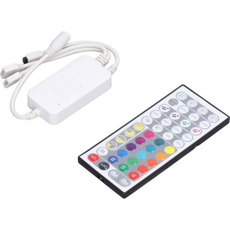 Contrôleur de ruban LED avec 44 touches et 3 boutons, double mode RGB, fonction minuterie, contrôle d'éclairage Wi-Fi, alimentation CC 5 V à 24 V (1/5)