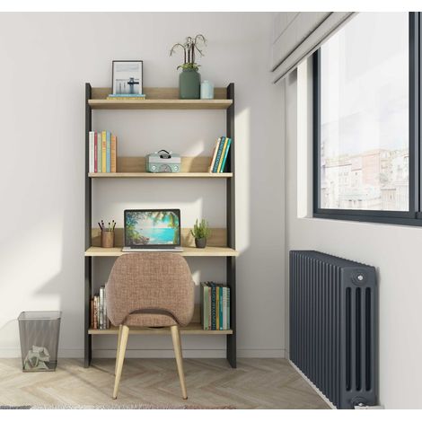 Bibliothèque Quinty avec table pour ordinateur 95cm 3 ètagères - (1/4)