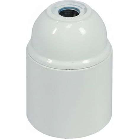 PORTALAMPADA E27 TERMOPLASTICO LISCIO- - colore bianco - 10 pezzi