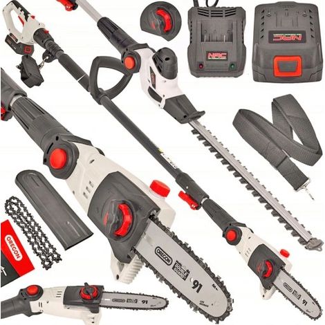 NAC PHCB-BL-LI-20V - Cortasetos y podadora (batería de 20 V, Longitud de Cuchilla de 430 mm, riel guía Oregon de 20 cm, área de Trabajo de 130-180 cm, sin batería, sin Cargador, PHCB-BL-LI-20V) (1/5)