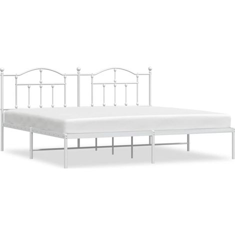 Maison Exclusive - Giroletto con Testiera Metallo Bianco 193x203 cm (1/5)