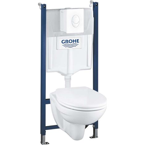 Grohe Solido - Set con modulo di installazione, vaso e copriwater softclose, placca di comando Skate Air, bianco alpino 39116000