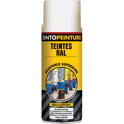 Aérosol blanc billant RAL9010 400ml peinture de maintenance - SINTO - 920395