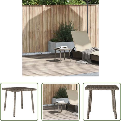 Rattan Tisch - Garten-Couchtisch Rechteckig Grau 40x40x37 cm Poly Rattan (1/5)