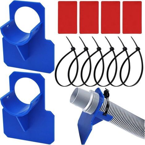 2Pcs Plastic Pool Hose Supports, Water Hose Holder for Above Ground Pools, with 4 Glue and 6 Cable Ties, Prevents Hose from Falling, Break-Resistant (38mm) (1/5)