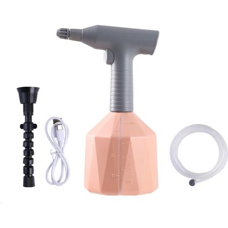 Pulvérisateur électrique avec buse, arrosoir portable pour pelouse et jardin (rose 1 L)