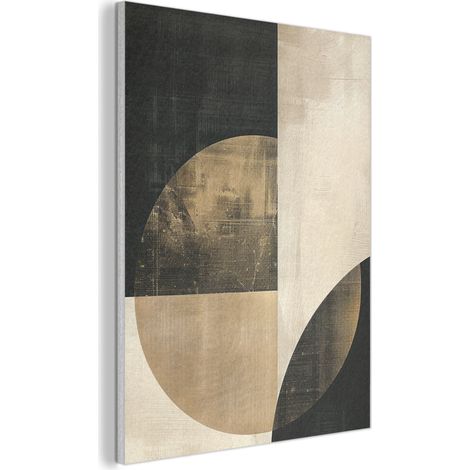 Acoustic Felt Wall Art Abstract - Geometric shapes - Black - Gold 60x80 cm (1/5)