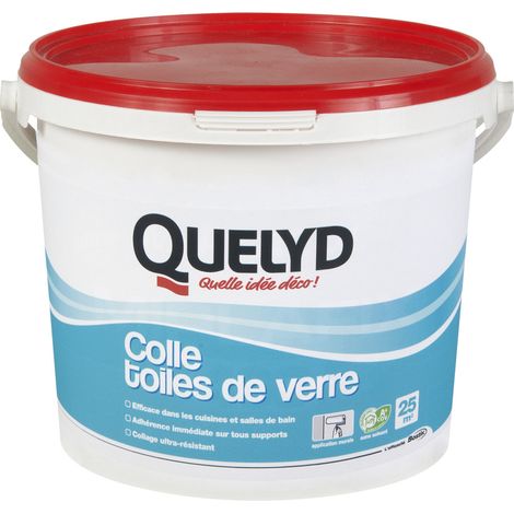 Colle vinylique spéciale toile de verre 5 kg – Prête à l'emploi – Collage durable en cuisines et salles de bains – Traitement fongicide – Quelyd