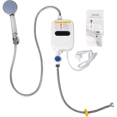 Chauffe-Eau Instantané Douche 220V de Salle de Bain Chauffe-Eau 3500W Affichage NuméRique Prise UE (1/5)