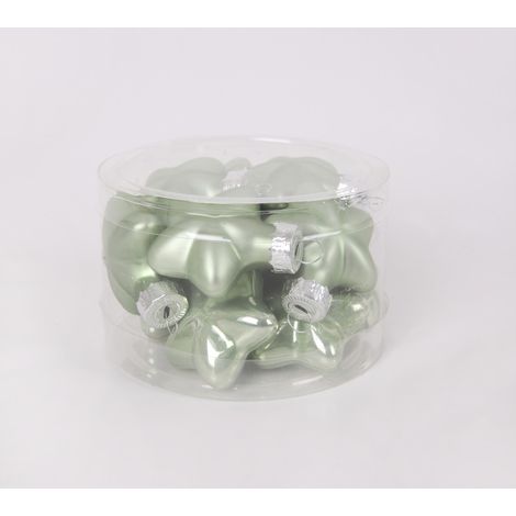 TrendLine Weihnachtskugeln aus Glas Sterne Ø 4 cm light green 12 Stück Weihnachtskugel