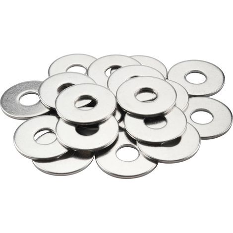 20 Stück – M6-Unterlegscheiben – Edelstahl 304 – Korrosionsbeständig für Schrauben und Muttern – Für Industrie und Heimwerker – Silber – 18 x 1,2 mm (1/2)