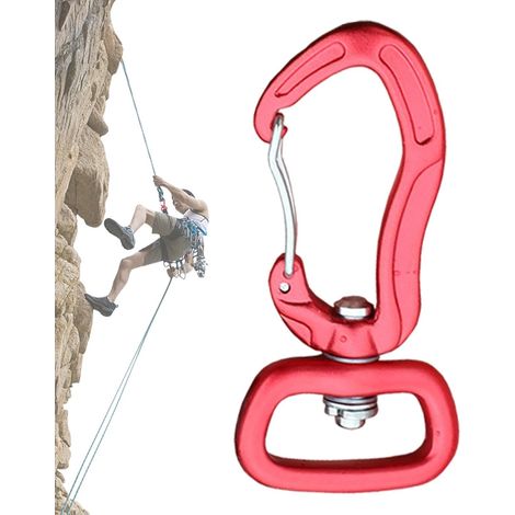 Drehbarer Karabiner zum Bergsteigen – robuster Karabiner aus Aluminiumlegierung Leichter Karabiner zum Klettern und Wandern, leichter Karabiner für Hängemattencamping (1/3)