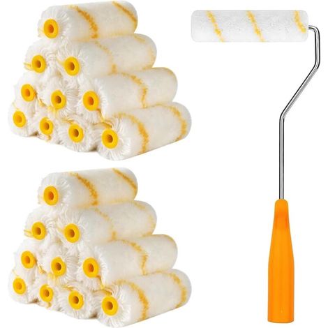 Set di rulli per pittura da 20 pezzi, mini rulli per pittura con manici in gomma, set di rulli per pittura da 10 cm, adatti per decorazioni murali architettoniche e forniture per pittura (1/4)