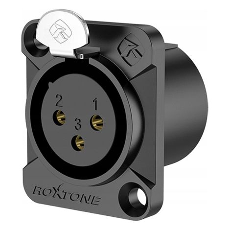 Conector XLR para montaje en panel Roxtone RX3FD-BG (1/5)