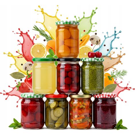 8x Barattolo 520 ml MARMELLATA CONSERVE PATE' CONFETTURA MIELE + COPERCHIO FI 82