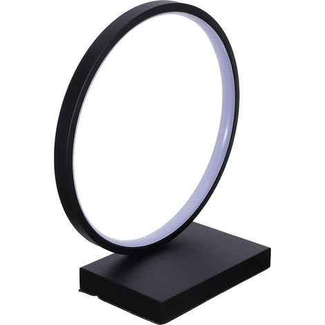 Healifty Lampe de Table LED Circulaire Noire en Fer, Design (1/5)