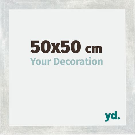 Cadre Puzzle 50x50 cm - cm - Argent Brillant Vintage - MDF - Mura. (1/5)