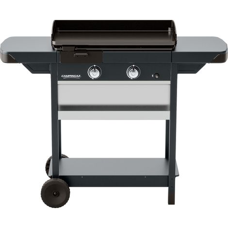 PLANCHA GAZ SUR CHARIOT EXB Plus - 66x42 cm - Plaque acier émaillé + Housse offerte (1/2)