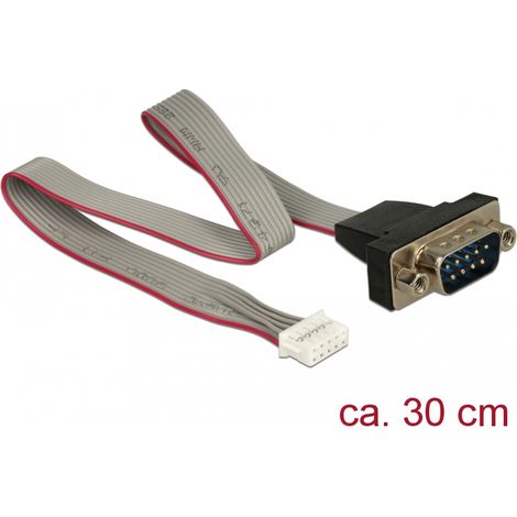Delock Cable serial pin header female  1 x DB9 male 2 mm pitch layout: twisted