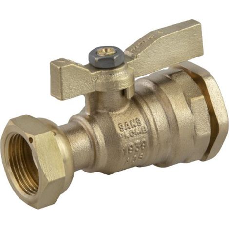 Robinet droit avant ou après compteur laiton - PE20 - Ecrou prisonnier 3/4"(20/27)- Sferaco (1/2)