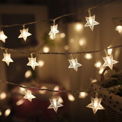 Guirlande Lumineuse Étoiles - 100 LED - 49 FT - Étanche IP44 - 8 Modes - Alimentation Secteur - Pour Intérieur Extérieur Jardin Fêtes (1/5)