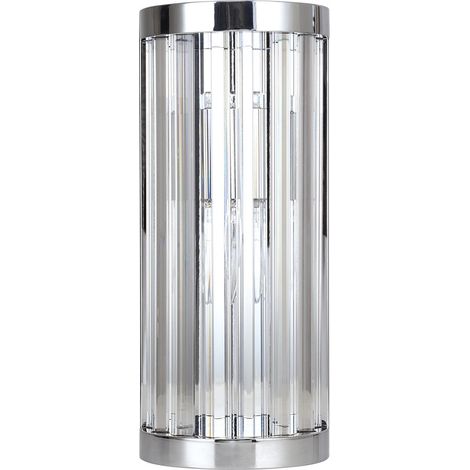 Elegante Chrom-Wandleuchte, vertikaler Glasschirm, 1xE14 10W, VETRO Light Prestige (1/5)
