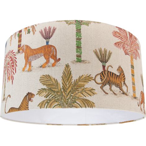 QAZQA Fabric Lampshade Multicolor with Animal Print 50/50/25