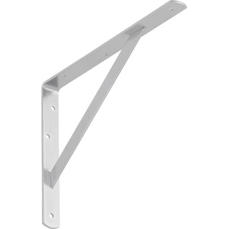 Regalkonsole (300 x 225 x 30 mm, verzinkt, pulverbeschichtet) Garderobenkonsole mit Querstrebe zur Stabilisierung