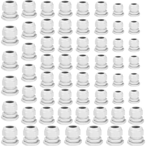60 Pièces Presse Etoupe Etanche IP68 Connecteurs de Cable M20 M25  M12, M16, M32, 3-21mm, Passe Cable Mural et Passe Fil Electrique en Nylon pour Boite de Derivation et Coffret Electrique (1/5)
