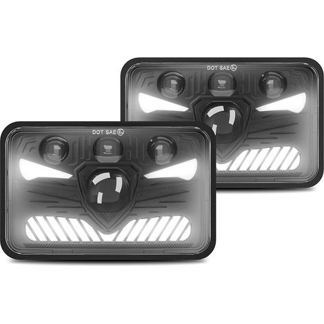 4x6 LED-Scheinwerfer, 5-Zoll-Quadrat-LED-Scheinwerfer, 1 Paar mit Tagfahrlicht, Blinker und Fernlicht