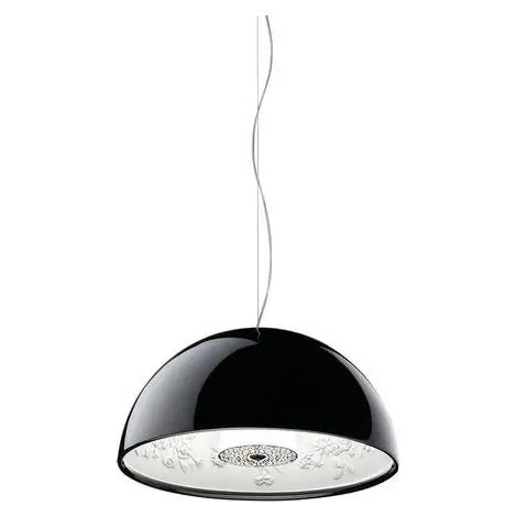 Lustre Moderne Minimaliste, Lampe en Suspension Vintage Scandinave en Résine pour Salon, Chambre à Coucher-Ampoule non incluse(Noir,40cm) (1/5)