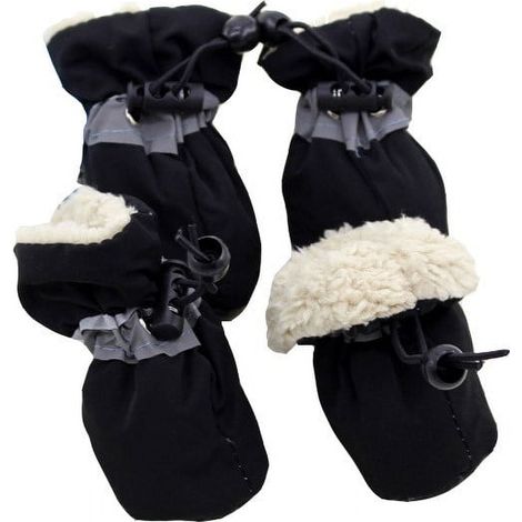 Chaussures Pour Chien - Imperméables Anti-dérapantes En EVA - Fourrure Écologique - Pour Chiots Et Petits Chiens - Lot De 4 (1/2)