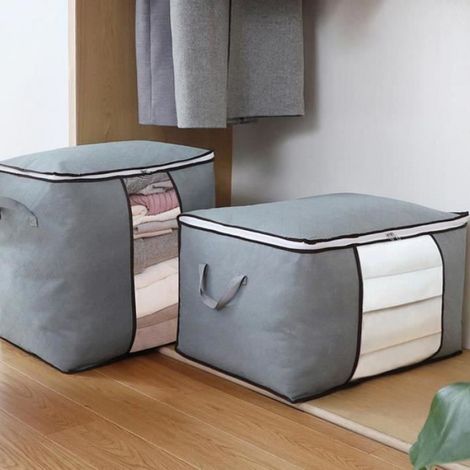 Sac de rangement pour couette - - Ensemble de 4 - Respirant - Étanche à la poussière - 60x40x35 cm (1/4)