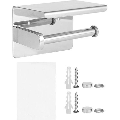 Stainless Steel Toilet Paper Holder With Wall Mounted Bathroom Storage Case (1/4)