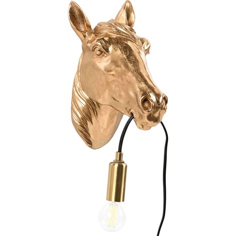 Lampada da parete a tema animale Lampada da comodino a forma di cavallo Lampada da lettura per la camera da letto oro Philippe