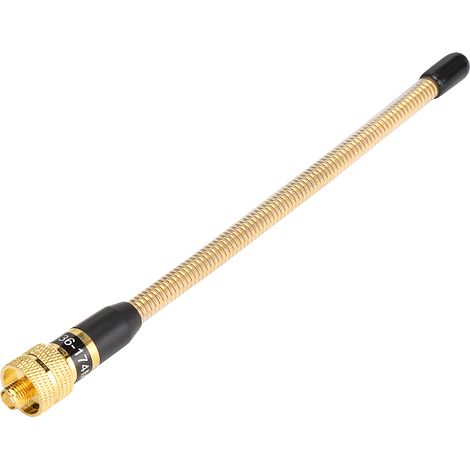 Antenne VHF flexible à ressort SMA femelle dorée pour radios talkie-walkie Kenwood/Baofeng/Puxing/TYT