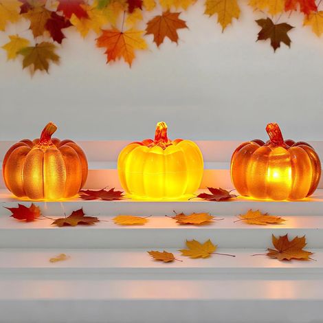3 lanternes citrouilles lumineuses pour automne (1/5)