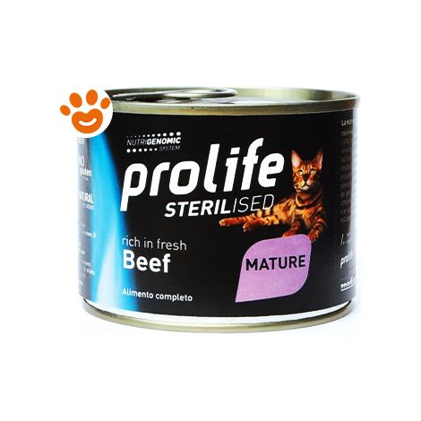 Prolife Cat Sterilised Mature Manzo - Lattina 200 Gr -