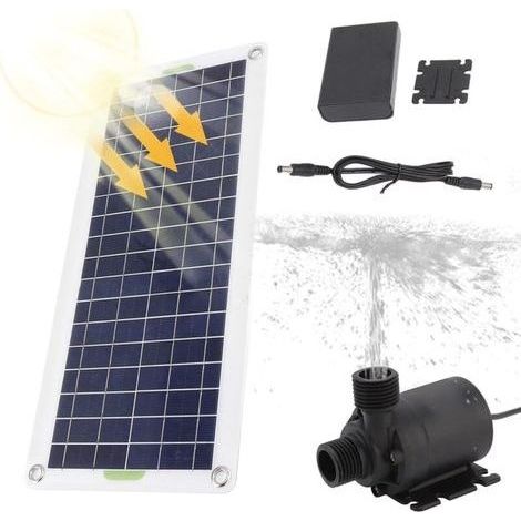 Pompe De Fontaine Solaire 30W,Pompe à Eau Solaire, Kit De Pompe à Eau Solaire Avec Panneau Solaire En Polysilicium, Kit De Pompe De Fontaine Pour Jardins poniques De Bassin De Fontaine Alimentés (1/5)