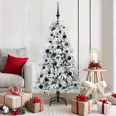 Künstlicher klappbarer Weihnachtsbaum Weiß 150 cm PE und PVC