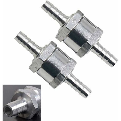 Rückschlagventil, Aluminium-Kraftstoffventil, Rückschlagventil für Benzindiesel (6 mm, 2 Stück) für Vergaser-Niederdruck-Kraftstoffsysteme