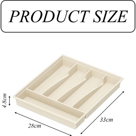 Boîte de rangement pour tiroir à couverts, en plastique5Conception de grille-blanc laiteux (1/5)