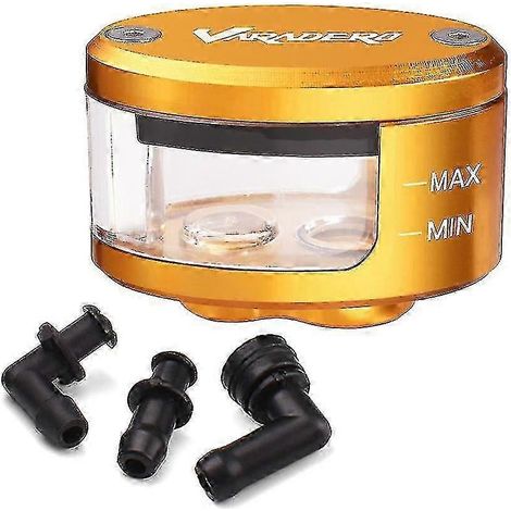 Réservoir d'huile de frein et d'embrayage pour moto avec support, compatible avec Honda Varadero XL1000 XL125 (coupelle d'huile dorée). (1/5)