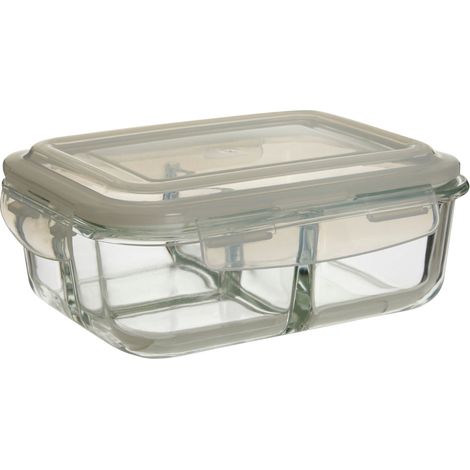 Interiors by Premier 1040 ml Rectangular Storage Container, BPA-Free White Lid Kitchen Food Storage Container, Food Containers (1/5)