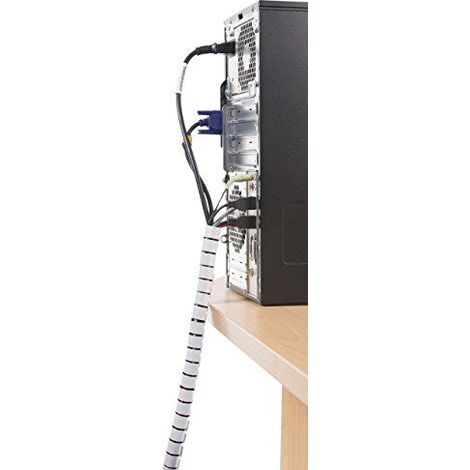 D-Line CZ252.5W Gaine Pour Cable avec Outil Filete, Organiser les Cables - Diametre 25mm, Longueur 2,5m - Blanc