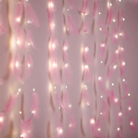 3 x0.5m télécommande guirlande lumineuse plume rideau lumière cuivre LED guirlande scintillante alim GUIRLANDE LUMINEUSE INTERIEURE (1/4)