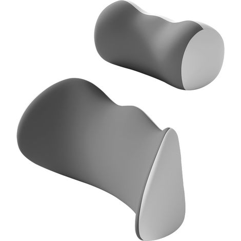 Kit appui-tête voiture et coussin lombaire, coussins ergonomiques en mousse à mémoire de forme, soutien cervical et lombaire comble-espace pour siège auto, housse lavable, gris bicolore, 1 appui-tête (1/5)