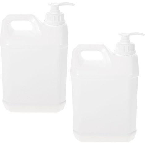 White Plastic Pump Dispenser, 2 Pieces, 4L (1/5)