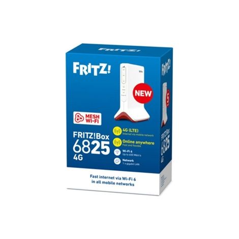 Box FRITZ 6825 4G International router inalámbrico Gigabit Ethernet Banda única (2,4 GHz) Blanco